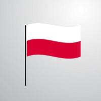 bandera ondeante de polonia vector