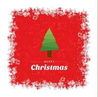 Merry Christmas card with red background and typography vector