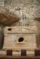 Sarcophagus of captain Eudemos in Olympus Ancient City in Kumluca, Antalya, Turkiye photo