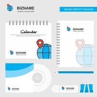 Map location Logo Calendar Template CD Cover Diary and USB Brand Stationary Package Design Vector Template
