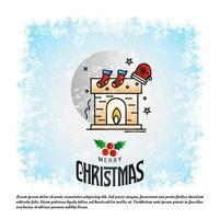 Christmas card with creative design vector