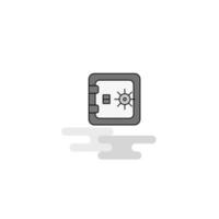 Locker Web Icon Flat Line Filled Gray Icon Vector