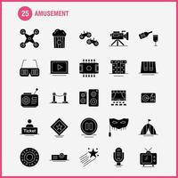 icono de glifo sólido de diversión para impresión web y kit de uxui móvil como venta de entradas mane cinema drone camera video media pictogram pack vector