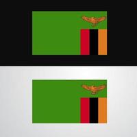 diseño de banner de bandera de zambia vector