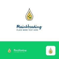 Creative Water drop Logo Design Flat color Logo place for Tagline Vector Illustration