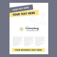 Star Title Page Design for Company profile annual report presentations leaflet Brochure Vector Background