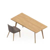 Isometric Table Set 3D render png