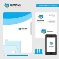 Locked folder Business Logo File Cover Visiting Card and Mobile App Design Vector Illustration