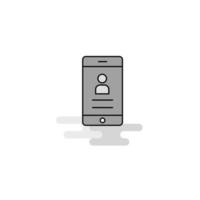 perfil de usuario icono web línea plana llena vector icono gris