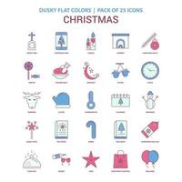 Christmas icon Dusky Flat color Vintage 25 Icon Pack vector