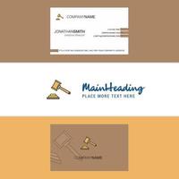 Beautiful Hammer Logo and business card vertical Design Vector