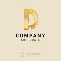 D company logo design with visiting card vector