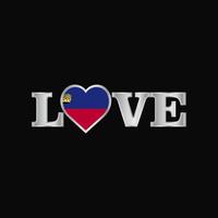 Love typography with Liechtenstein flag design vector