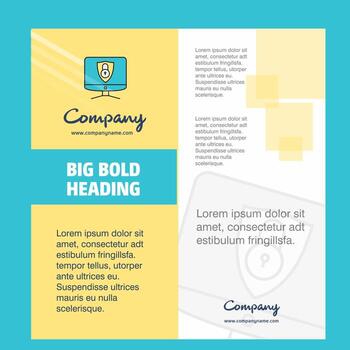 Folleto de empresa protegido por computadora Diseño de página de título Perfil de empresa Informe anual Presentaciones Folleto Antecedentes vectoriales vector