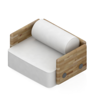 sillón isométrico aislado 3d render png