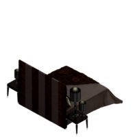 render 3d de dormitorio isométrico png