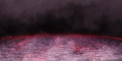 Stone floor Dark abstract scene background Pavement Smoke Smog Terror background 3D illustration photo