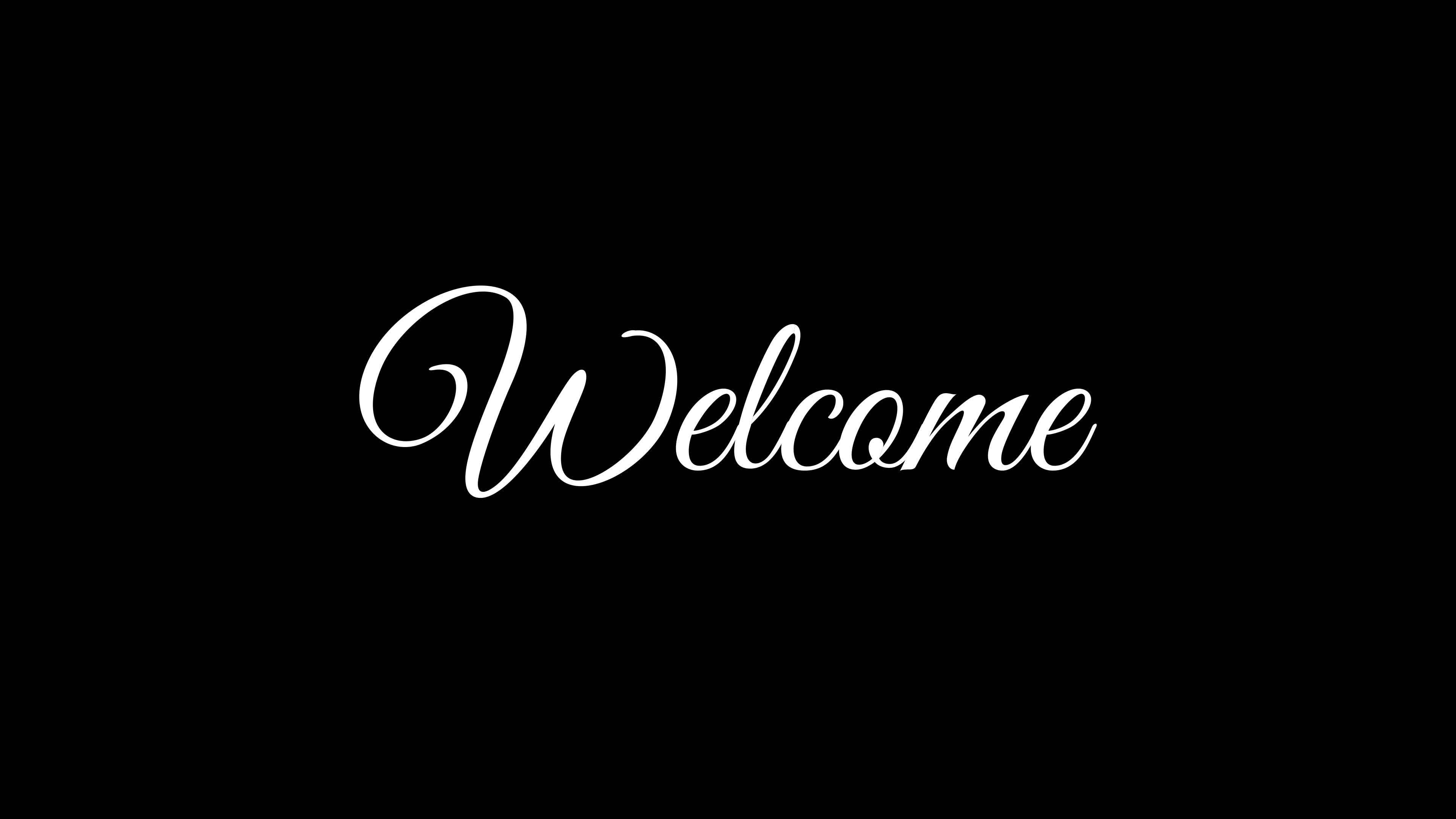 Welcome animation with handwritten ink drops on black and white ...