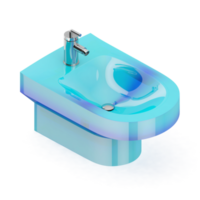 Isometric bathroom items 3D isolated render png