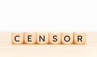 Censor word on wooden blocks. Copy space photo