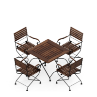 conjunto de mesa isométrica renderização 3d png