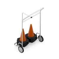 renderização 3d de cone de aviso isométrico png