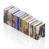 Isometric Books 3D render png