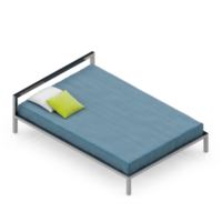 Isometric Bedroom 3D render png