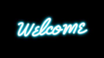 Welcome neon text effect animation footage video