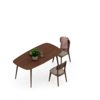 renderização 3d de mesa isométrica png