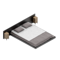 rendu 3d de la chambre isométrique png