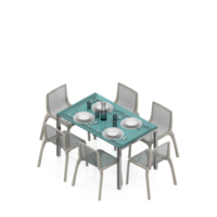 renderização 3d de mesa isométrica png