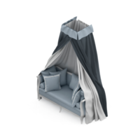 render 3d de dormitorio isométrico png