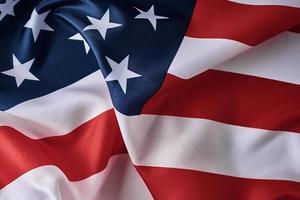 American flag background. USA flag waving, closeup photo