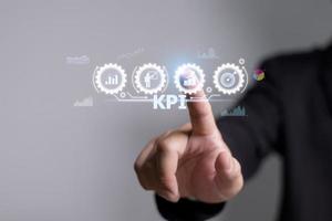 kpi indicador clave de rendimiento concepto de tecnología de internet empresarial. foto