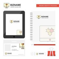 Computer screen Business Logo Tab App Diary PVC Employee Card and USB Brand Stationary Package Design Vector Template