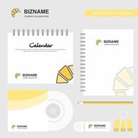 Bun Logo Calendar Template CD Cover Diary and USB Brand Stationary Package Design Vector Template
