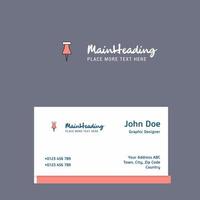 Paper pin logo Design with business card template Elegant corporate identity Vector