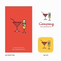 Drinks Company Logo App Icon and Splash Page Design Creative Business App Design Elements vector