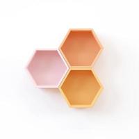 wooden Hexagon shelf copy space for mock up, Japanese style, for Kid room ,isolated background photo