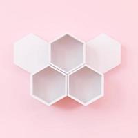 wooden Hexagon shelf copy space for mock up, Japanese style, for Kid room ,isolated background photo