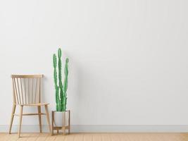 Living room on the white wall background, tree on cabinet, minimal style ,frame form mock up - 3D rendering - photo