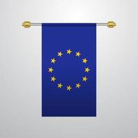 bandera colgante de la union europea vector