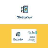 Flat Money through smartphone Logo and Visiting Card Template Busienss Concept Logo Design vector
