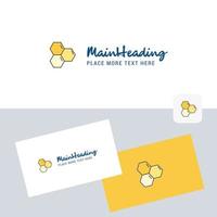 Cells vector logotype with business card template Elegant corporate identity Vector