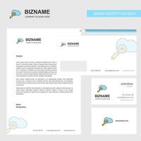 Search on cloud Business Letterhead Envelope and visiting Card Design vector template