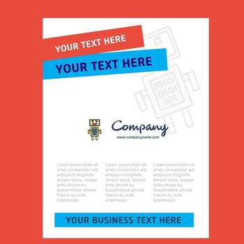 Robots Title Page Design for Company profile annual report presentations leaflet Brochure Vector Background