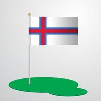 Faroe Islands Flag Pole vector