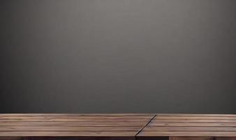 Empty wooden table in front of its background. photo