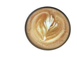 Directly above view of coffee arts, caffeine drink, object for graphic, isolated cutout, transparent, element with clipping path photo